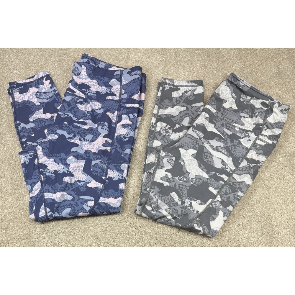Reebok (Lot of 2) Women's XL Camo Print Running Leggings Athleisure Ankle NWOT